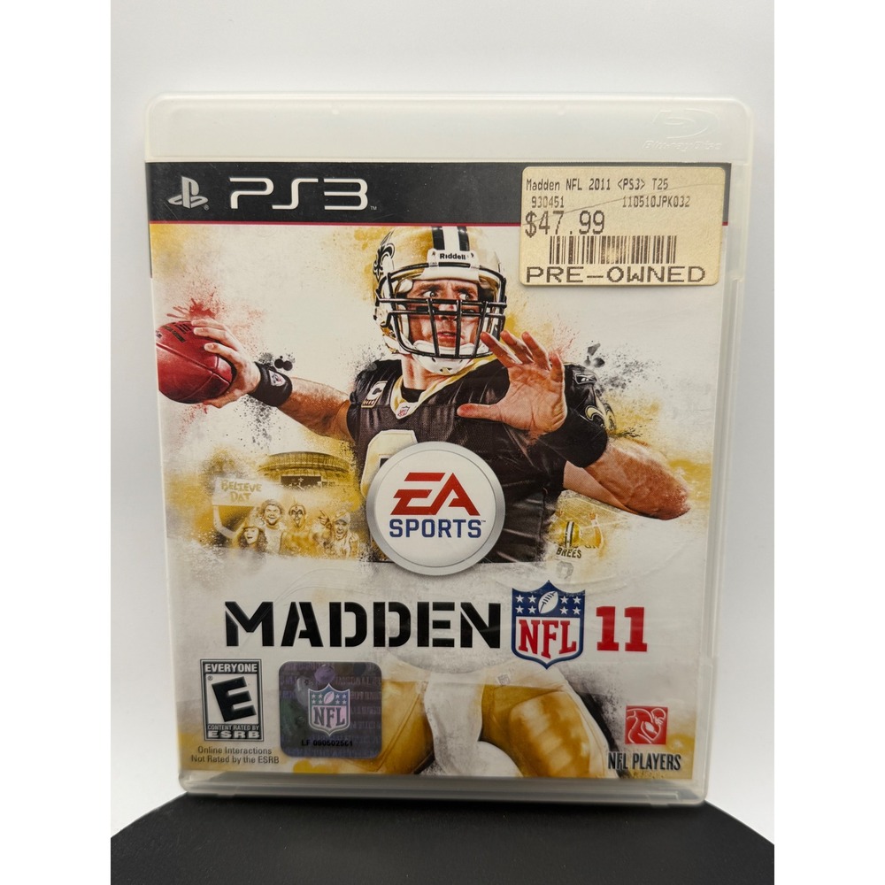 Madden NFL 11 Sony PlayStation 3‎ PS3 Game EA Sports Drew Brees Cover Complete